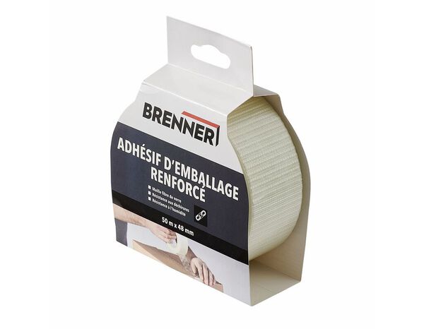 Ruban adhésif d'emballage transparent 50 M X 48 MM - Brenner - Brico Dépôt