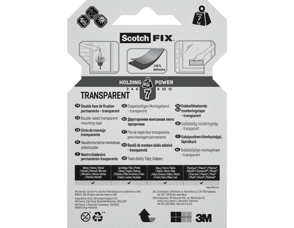 Ruban adhésif double face transparent 19 mm x 1,5 m - Scotch - Brico Dépôt