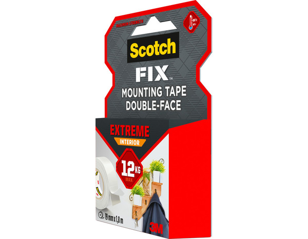 Ruban adhésif double face "Extrême" intérieur - 19 mm x 1,8 m- Scotch - Brico Dépôt