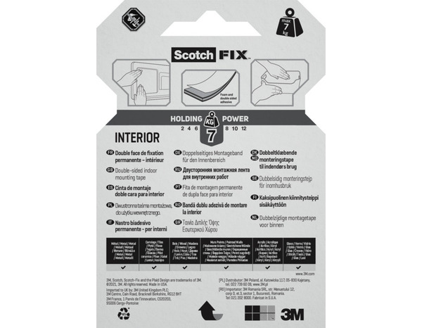 Ruban adhésif double face intérieur - 19 mm x 1,5 m- Scotch - Brico Dépôt