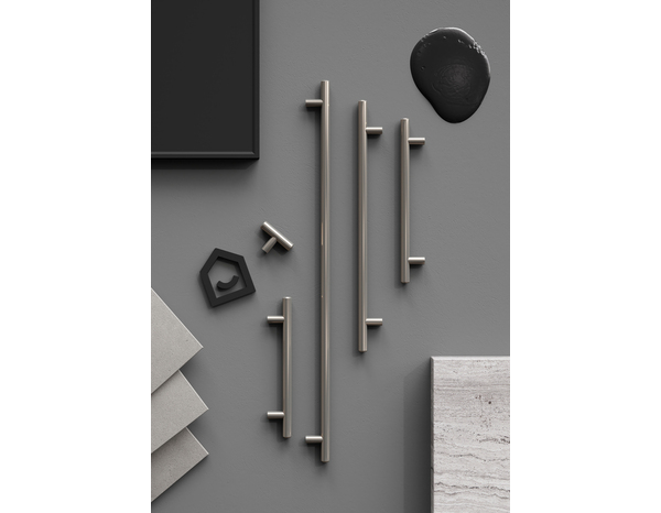 2 poignées de cuisine droites 33cm nickel brossé - Cooke and Lewis - Brico Dépôt