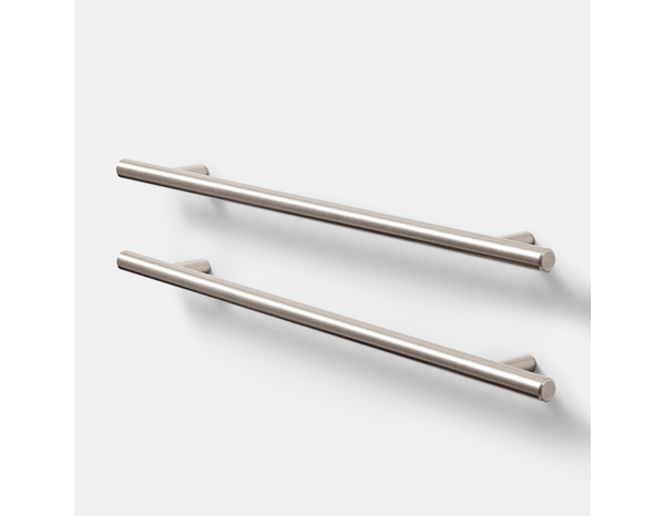 2 poignées de cuisine droites 33cm nickel brossé - Cooke and Lewis - Brico Dépôt