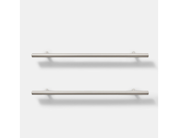 2 poignées de cuisine droites 33cm nickel brossé - Cooke and Lewis - Brico Dépôt