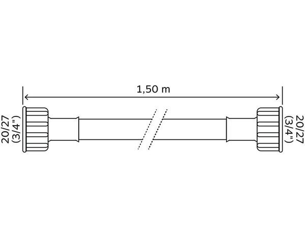 Tuyau d'alimentation femelle droite 1,50 m - Somatherm - Brico Dépôt