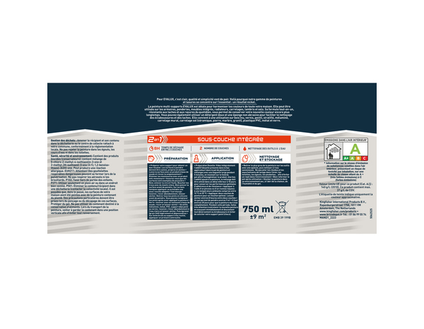 Peinture multi-supports Satin 0,75 L Gris mineral - Evalux - Brico Dépôt
