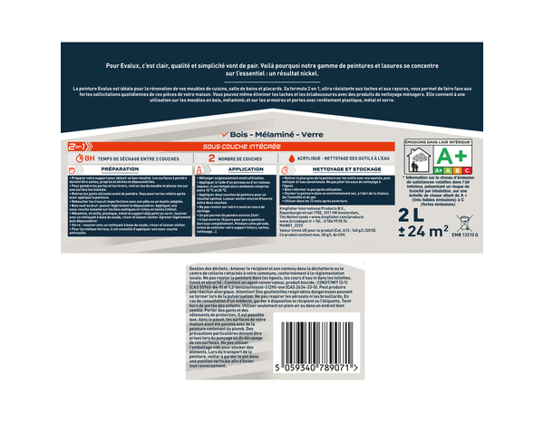 Peinture meuble de cuisine et salle de bains 2 L Mat Gris anthracite - Evalux - Brico Dépôt