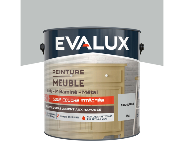 Peinture meuble Mat 2 L Gris Acier - Evalux - Brico Dépôt