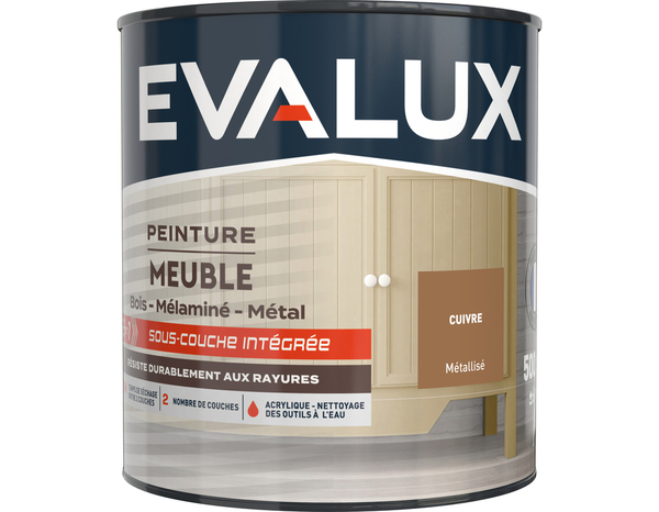 Peinture meuble Métallisé 0,5 L Cuivre - Evalux - Brico Dépôt