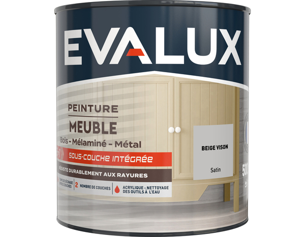 Peinture meuble Satin 0,5 L Gris Acier - Evalux - Brico Dépôt