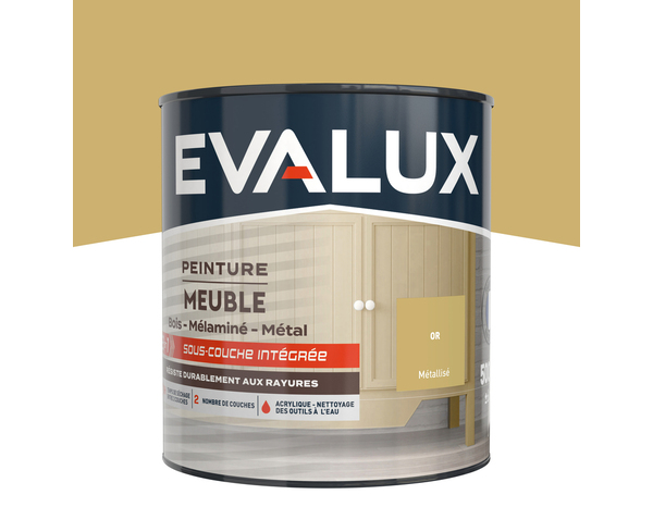 Peinture meuble Métallisé 0,5 L Or - Evalux - Brico Dépôt