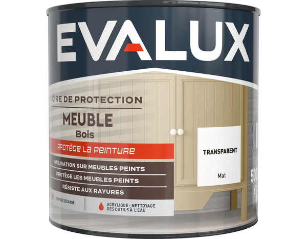Cire de finition meuble vois Mat 0,5 L Transparent - Evalux - Brico Dépôt