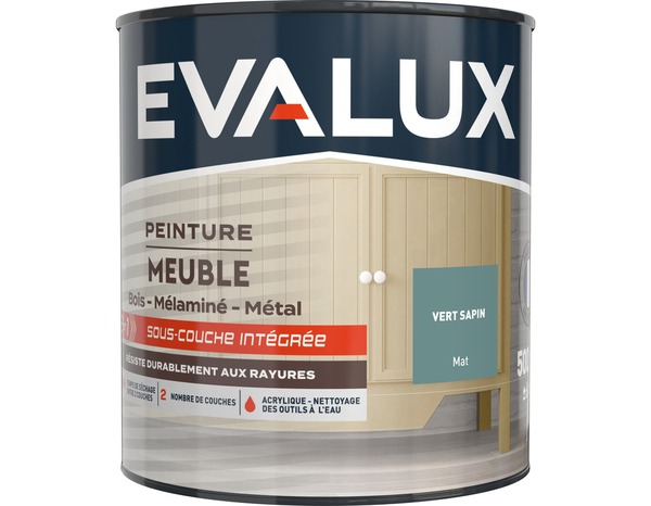 Peinture meuble Mat 0,5 L Vert Sapin - Evalux - Brico Dépôt