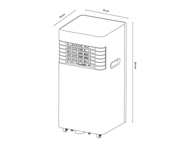 Climatiseur mobile 12 m², 5000 BTU - H. 64 x l. 31 x P.31 cm - Brico Dépôt