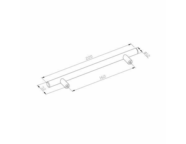 2 poignées de cuisine droites 22cm noir mat - Cooke and Lewis - Brico Dépôt