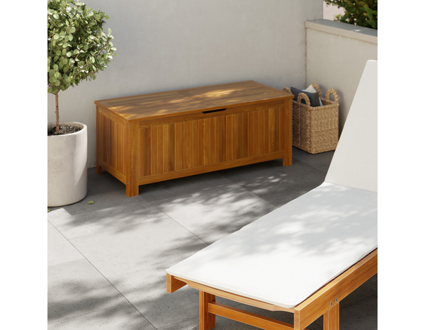 Coffre acacia avec bâche intérieure "CALYANTA" -  L. 120 x P. 60 x H. 48 cm. - Marque BLOOMA - Brico Dépôt