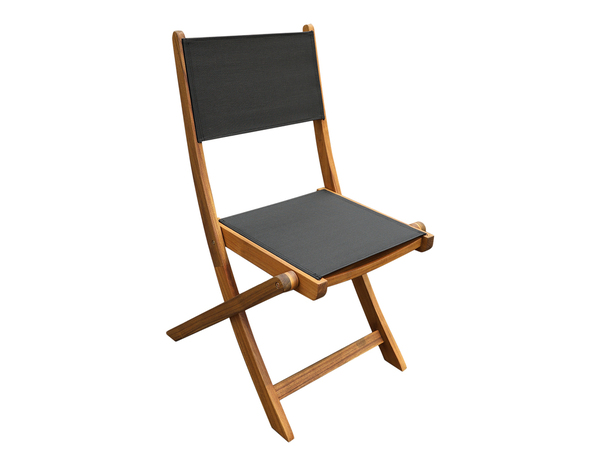 Chaise acacia/textilène "FASIA" - L. 55 x l. 60 x H. 90 cm - Marque BLOOMA - Brico Dépôt