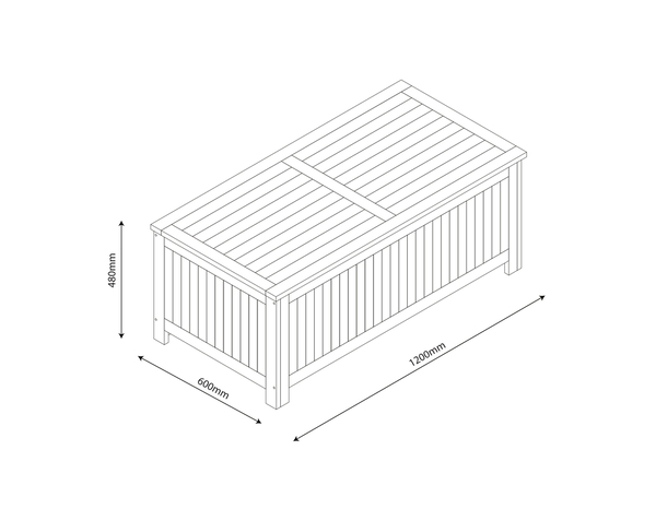 Coffre acacia avec bâche intérieure "CALYANTA" -  L. 120 x P. 60 x H. 48 cm. - Marque BLOOMA - Brico Dépôt