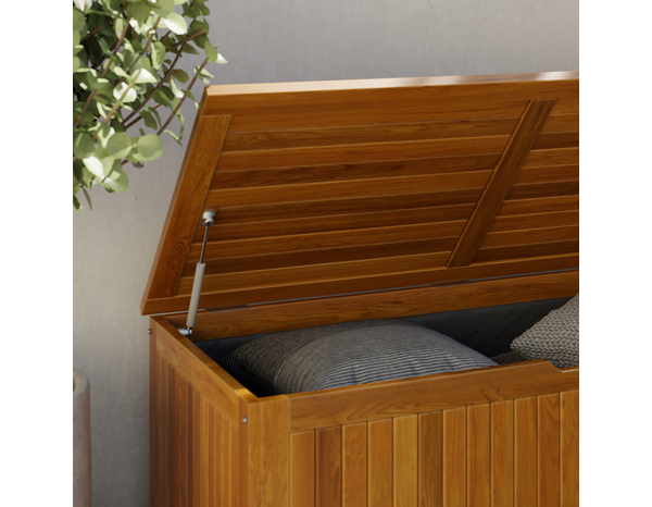 Coffre acacia avec bâche intérieure "CALYANTA" -  L. 120 x P. 60 x H. 48 cm. - Marque BLOOMA - Brico Dépôt