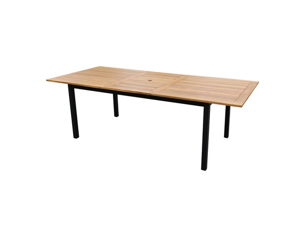 Table acacia/aluminium extensible 8 places "FASIA" - L. 180 à 240 x l. 100 x H. 75 cm. - Marque BLOOMA - Brico Dépôt