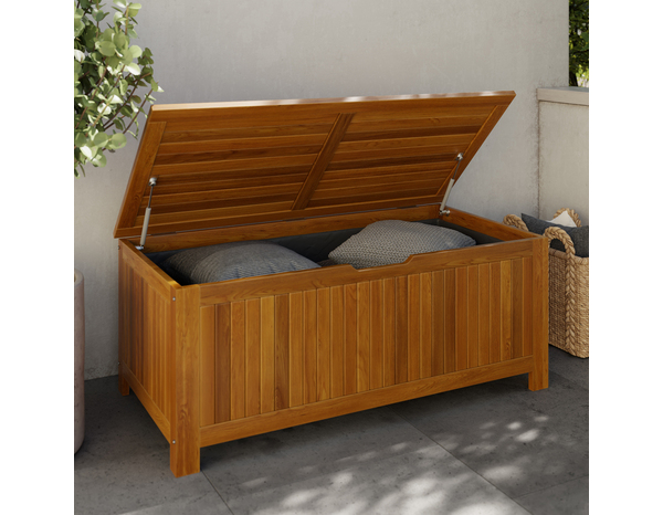 Coffre acacia avec bâche intérieure "CALYANTA" -  L. 120 x P. 60 x H. 48 cm. - Marque BLOOMA - Brico Dépôt