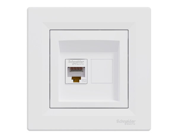 Prise Ethernet RJ45 "Asfora" blanche - Schneider Electric - Brico Dépôt