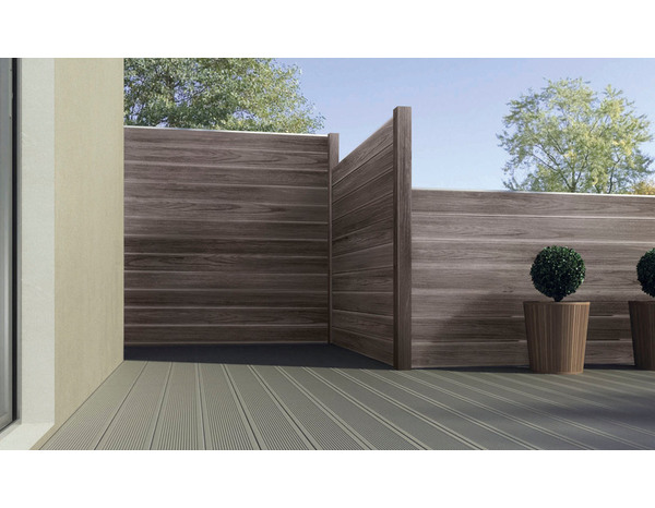 Lot de 6 lames composites marron - L. 177 x l. 15 cm. Ép. 21 mm. - Brico Dépôt