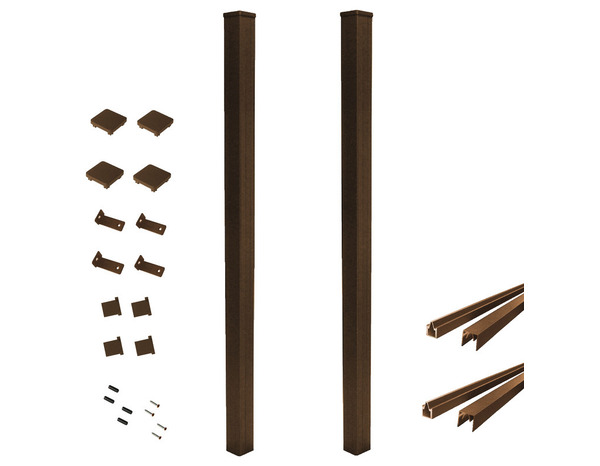 Kit complet 2 poteaux aluminium - 240 x 7 x 7 cm - Brico Dépôt