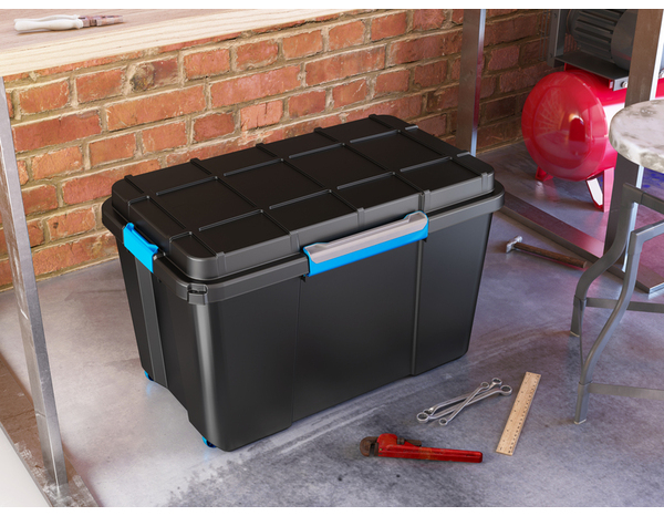 Boîte de rangement étanche noire "Scuba" 110 L - Brico Dépôt