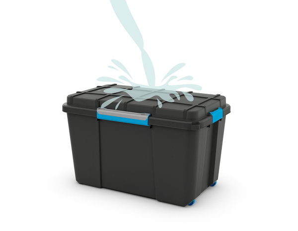 Boîte de rangement étanche noire "Scuba" 110 L - Brico Dépôt