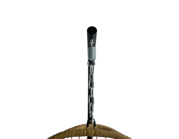 Fauteuil œuf suspendu en acier avec coussin noir - L. 95 x P. 95 x H. 196 cm - Brico Dépôt