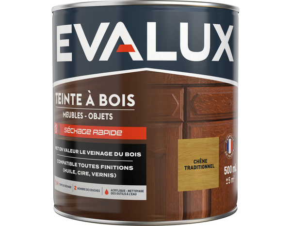 Teinte bois chêne clair 0,5 L - Evalux - Brico Dépôt