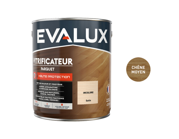 Vitrificateur incolore - 2,5 L satin - Evalux - Brico Dépôt