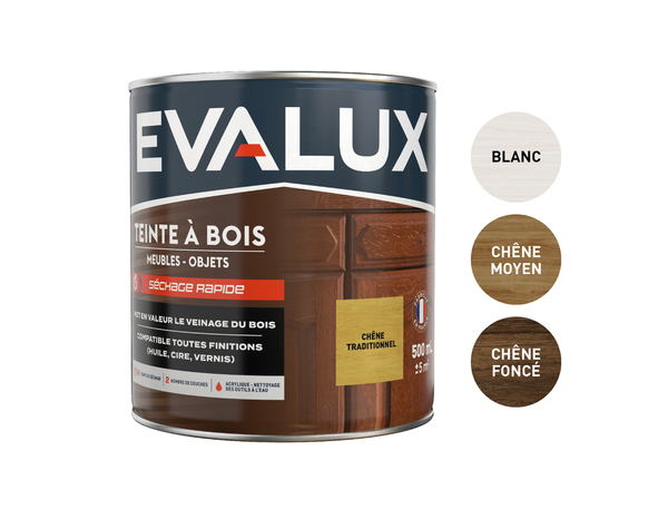 Teinte bois chêne clair 0,5 L - Evalux - Brico Dépôt