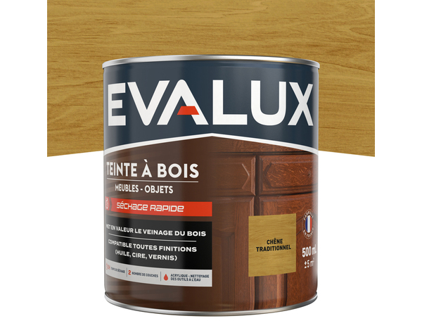Teinte bois chêne clair 0,5 L - Evalux - Brico Dépôt