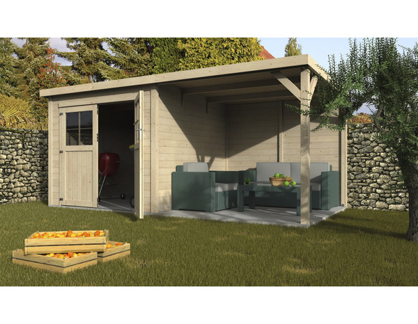 Abri avec extension "Franky" 12,22 m² - Brico Dépôt
