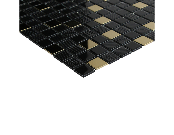 Mosaique "ODILE" noire et dorée - l.30 x L.30 cm. - Cooke and Lewis - Brico Dépôt