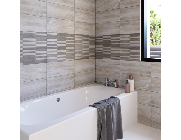 Carrelage mural "CLIF" blanc - l.20 x L.50 cm. - Cooke and Lewis - Brico Dépôt