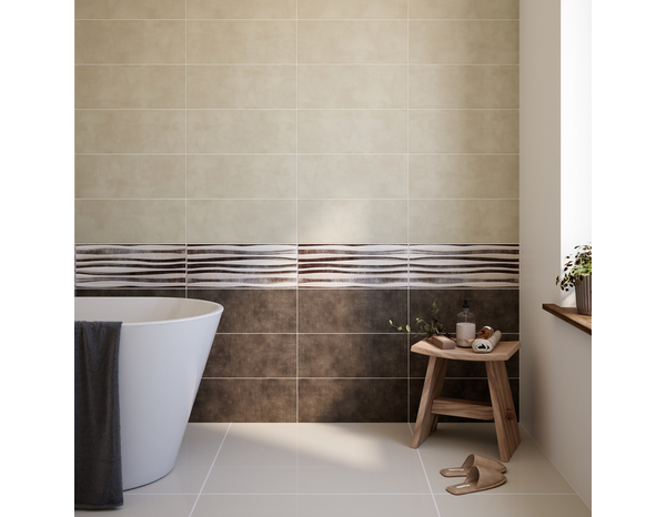 Carrelage mural "LORI" anthracite - l.20 x L.50 cm. - Cooke and Lewis - Brico Dépôt