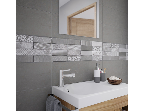 Décor mural "Dalcina" gris - l. 20 x L. 60 cm - Cooke and Lewis - Brico Dépôt