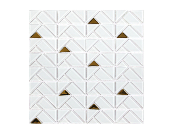 Mosaïque "NANY" blanc et doré - l.28  x L.28 cm. - Cooke and Lewis - Brico Dépôt