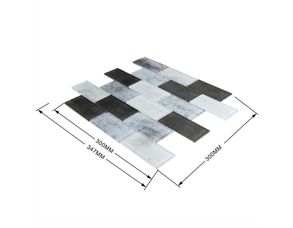 Mosaique "OBELIA" noir, blanc et gris - l.30 x L.30 cm. - Cooke and Lewis - Brico Dépôt
