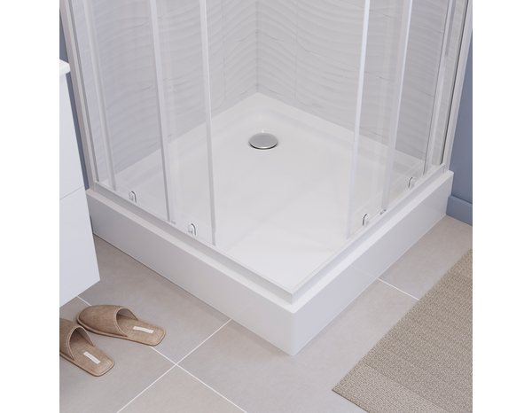 Receveur de douche acrylique carré 90x90cm blanc "DOMMEL"
 - Brico Dépôt