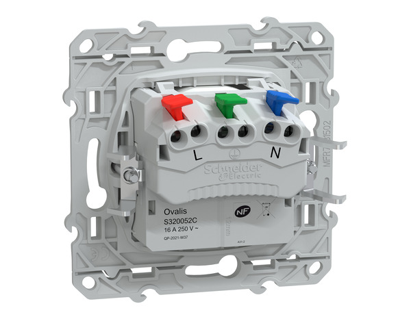 Prise 2P+T 16A encastrée par griffes blanc "OVALIS" - Brico Dépôt