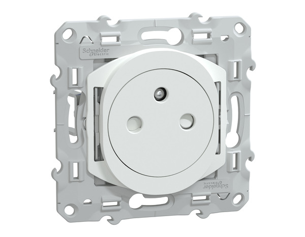 Prise 2P+T 16A encastrée par griffes blanc "OVALIS" - Brico Dépôt