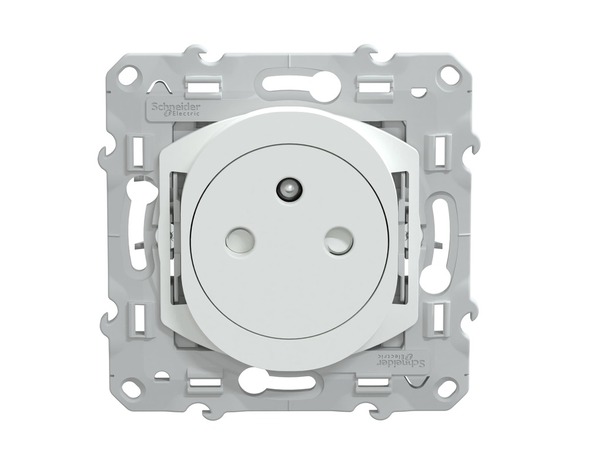 Prise 2P+T 16A encastrée par griffes blanc "OVALIS" - Brico Dépôt