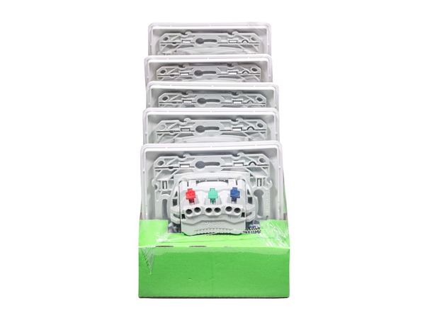 Lot de 5 prises 2P+T affleur blanche "OVALIS" - Brico Dépôt