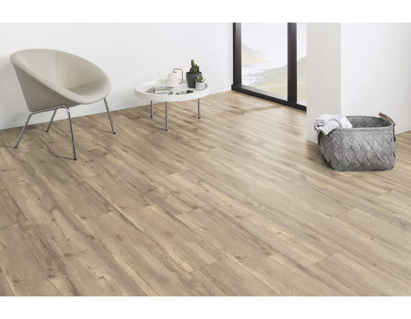 Sol stratifié à clipser aspect chêne vieilli  "Kansas Topeka" AC4 - L. 138,3 x l. 19,3 cm. Ép. 7 mm. - Brico Dépôt