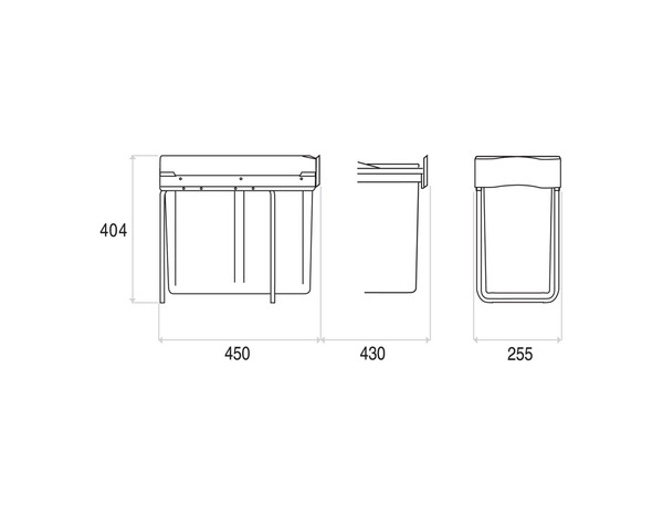 Poubelle tri coulissant 30 L/30 cm H. 40 cm x l. 25,5 cm - Cooke and Lewis - Brico Dépôt