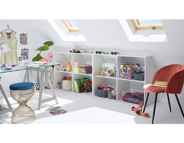 Kit dressing blanc sous pentes "Dom"- H. 67/90 x L. 120 x P. 48 cm - Cooke and Lewis - Brico Dépôt