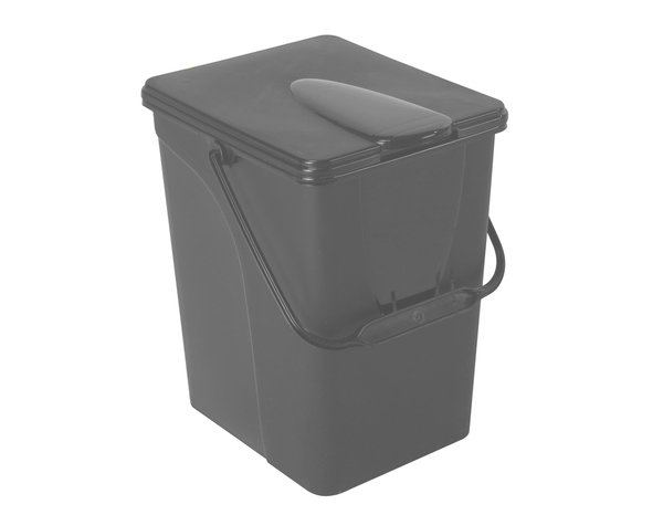 Seau à compost 14 litres avec poignée gris - 26 x 31 x H 33 cm - Brico Dépôt